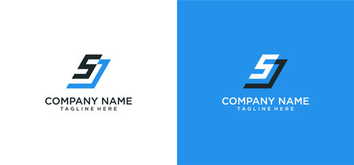 Modern Initial Logo SJ