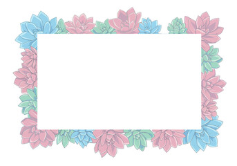 Pastel Succulent Frame Border Design.