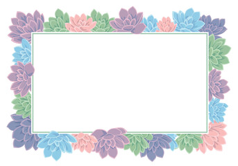 Pastel Succulent Frame Border Design.