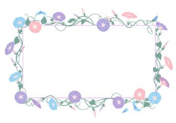 Pastel Morning Glory Flower Frame.