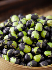 Fresh Black Beans in Basket - Traditional Chinese Northeast Ingredient for Cooking