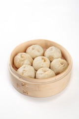 Traditional Shengzhou Xiao Long Bao Dumplings in Bamboo Steamer - Fresh Chinese Soup Dumplings