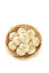 Traditional Shengzhou Xiaolongbao Dumplings in Bamboo Steamer - Chinese Cuisine Breakfast