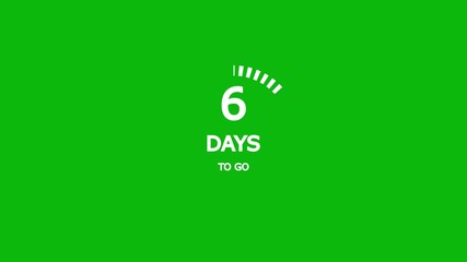60 days to go,60 days count animation, motion graphics running numbers counting days,60 days in a month,60 days left, 4K HD video with white and green background.