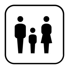 black and white illustration of a family icon