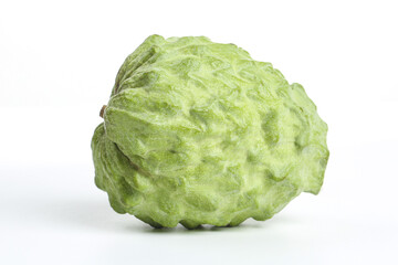 Fresh Green Custard Apple Sugar Apple Fruit Isolated on White Background