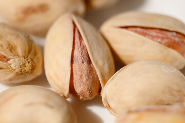 pistachio nuts isolated on white
