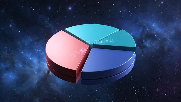 pie chart on red background