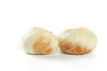 Fresh Xiaolongbao Chinese Soup Dumplings Traditional Steamed Buns on White Background