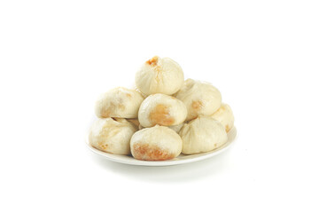 Shengzhou Xiao Long Bao Traditional Chinese Soup Dumplings with Meat on White Plate