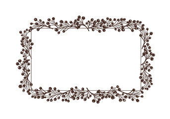 Elegant Frame of Dark Berries and Twigs.