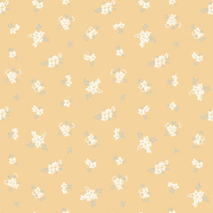 Flower pattern. Ditsy floral seamless pattern. Small little flower background. Repeat pattern. Ditsy print. Botanic surface design. Ditsy floral flower pattern for fashion, fabric, wrapping, decor