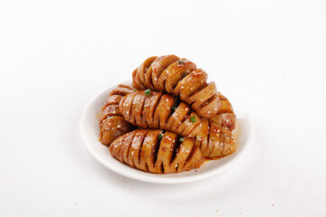 Handmade Chinese Twisted Bread Pastries from Henan Province on White Plate