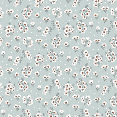Wallpaper flower pattern. Ditsy floral seamless pattern. Small little flower background. Repeat pattern. Ditsy print. Botanic surface design. Ditsy floral flower pattern for fashion, fabric, texture