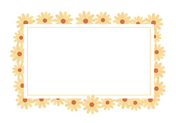Floral Frame with Yellow Flowers for Decoration.