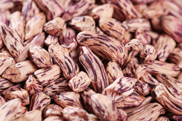 Dried Pinto Beans with Purple Stripes - Healthy Legume Food Ingredient Background