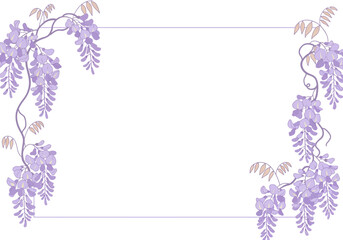 Wisteria Flower Frame: Elegant Purple Vines.