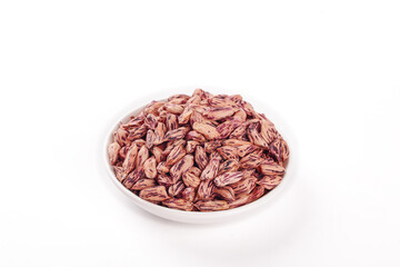 Small Striped Peanuts in White Bowl - Healthy Snack Food Ingredient