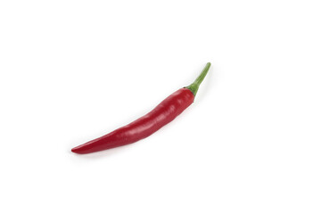 Fresh Red Chili Pepper Isolated on White Background - Sichuan Cooking Ingredient