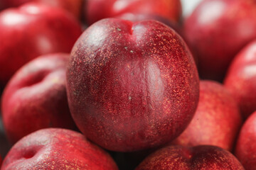 Fresh Red Nectarines with Water Droplets - Healthy Summer Fruit