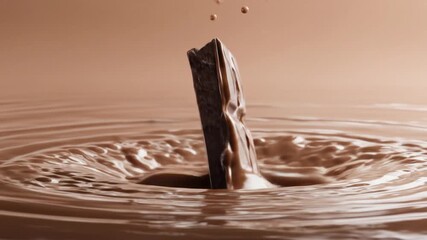 Chocolate splash liquid dynamics and fluid motion macro close up