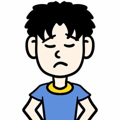 illustration of cartoon worried man
