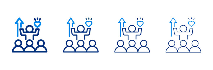 Community Support Icon Set With Two Colors And Multiple Line Styles Vector Illustration 