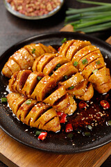 Traditional Chinese Gluten Skewers with Sesame Seeds - Henan Shaanxi Street Food