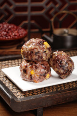 Traditional Chinese Eight Treasures Sticky Rice Buns with Mixed Grains and Beans Shandong Specialties
