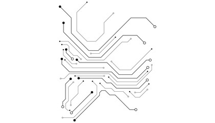 Technology black circuit diagram concept.High-tech circuit board connection system.Vector abstract technology on white background.black and white sketch of a horse © Rayhan