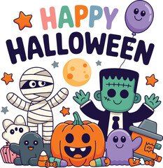 Happy Halloween SVG T-Shirt, Spooky Halloween T-Shirt Design with Haunted House and Pumpkins, Spooky Halloween t-shirt design with a haunted house and bats, Cute pumpkin and ghost Halloween graphic