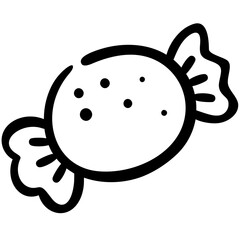 Minimal Candy Icon – Black and White Sweet Illustration