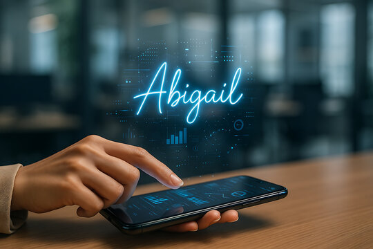 Abigail Name Displayed on Smart Phone Screen 