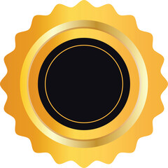 Empty Gold Glossy Seal or Badge Sticker