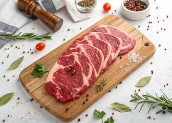 realistic raw pork chops