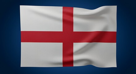 Obraz premium England flag on blue background national symbol with red cross design