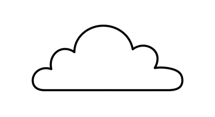 Simple Cloud Outline Icon on White Background