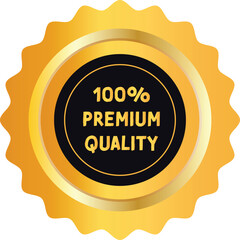 Golden 100% Premium Quality Guarantee Badge