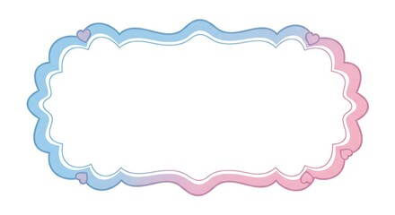 Pastel Frame with Hearts Decorative Border for Text or Image