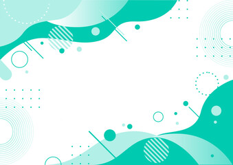 幾何学 ウェーブ グラフィック フレーム 背景素材 緑