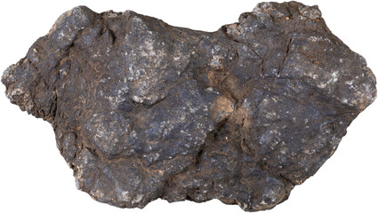 Dark Grey Textured Volcanic Rock Cutout with Transparent