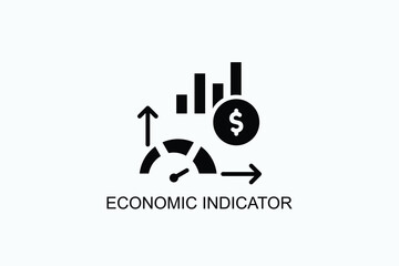 Economic Indicator Icon Or Logo Isolated Vector Illustration