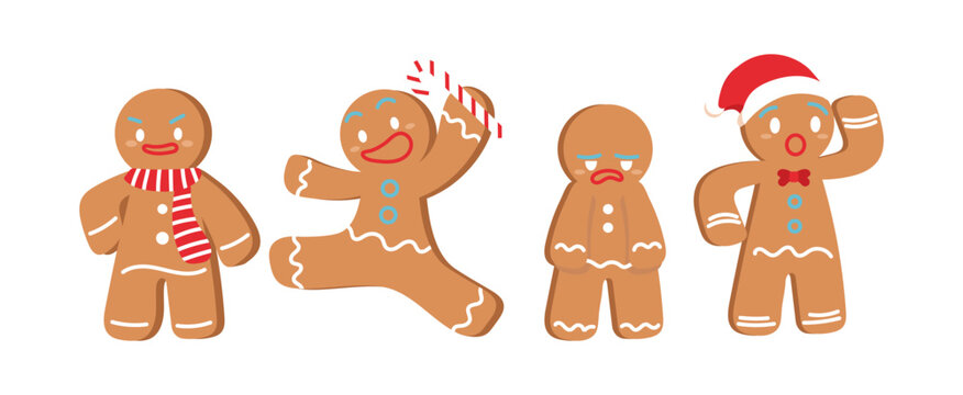 Gingerbread clipart christmas vector illustration