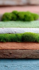 Close Up View of Layered Bark Textures Displaying Variety of Colors and Depth with Natural Appearance