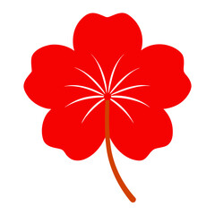 silhouette nasturtium red flower vector illustration  on white
