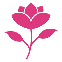 nemesia poetry  pink flower silhouette vector illustration on white background