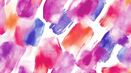 Seamless pattern abstract watercolor brush strokes on white background