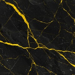 Black marble texture with gold crackle veins