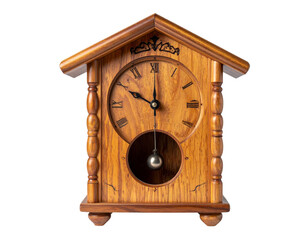 Minimalist Wooden Cuckoo Clock PNG