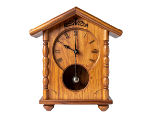 Minimalist Wooden Cuckoo Clock PNG